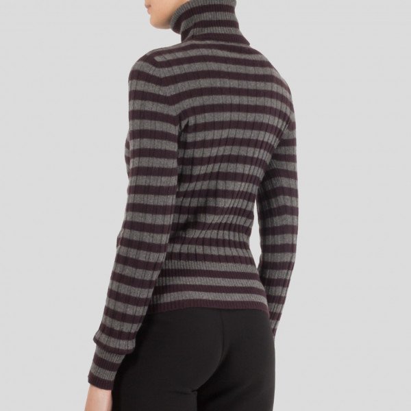 DOLCE & GABBANA Striped Cashmere Turtle Neck Sweater