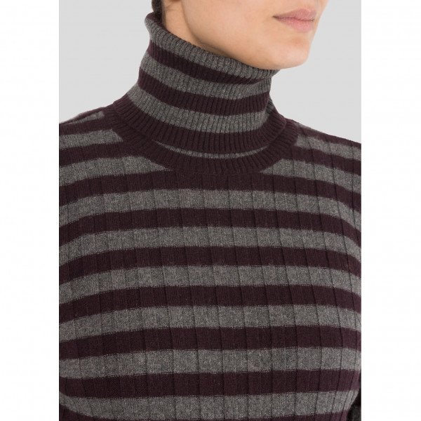 DOLCE & GABBANA Striped Cashmere Turtle Neck Sweater