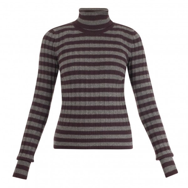 DOLCE & GABBANA Striped Cashmere Turtle Neck Sweater