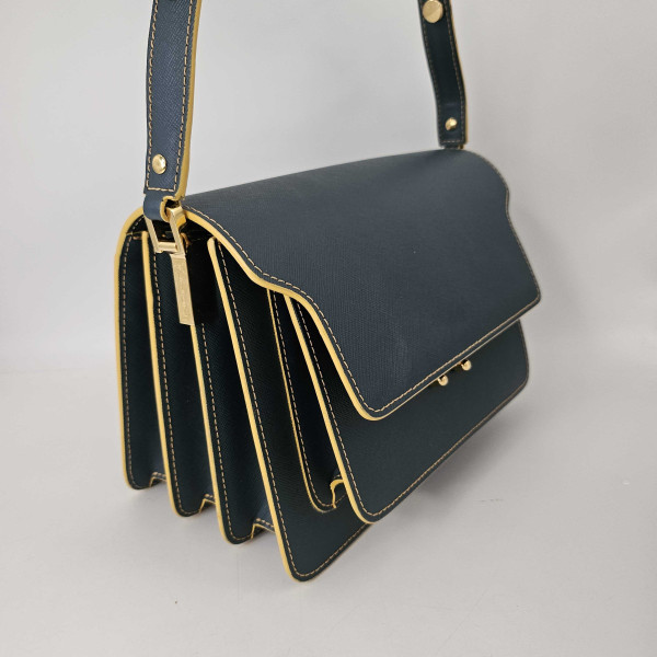 Marni Trunk Shoulder Bag in Oil Blue