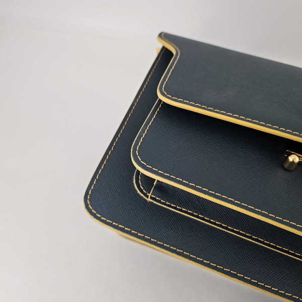 Marni Trunk Shoulder Bag in Oil Blue