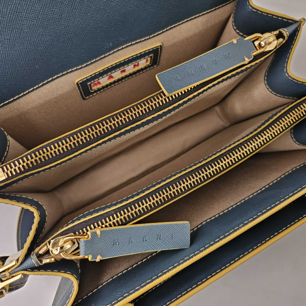 Marni Trunk Shoulder Bag in Oil Blue