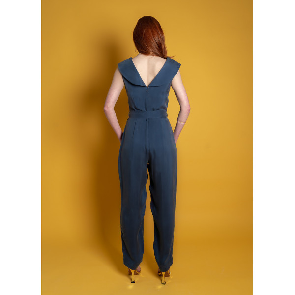 FEMPONIQ Off Shoulder Belted Vegan Jumpsuit