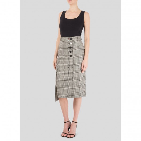 Eudon Choi Asymmetrical Check Pencil Skirt