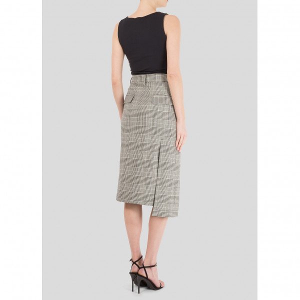 Eudon Choi Asymmetrical Check Pencil Skirt