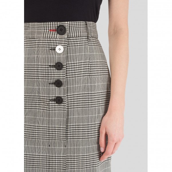 Eudon Choi Asymmetrical Check Pencil Skirt