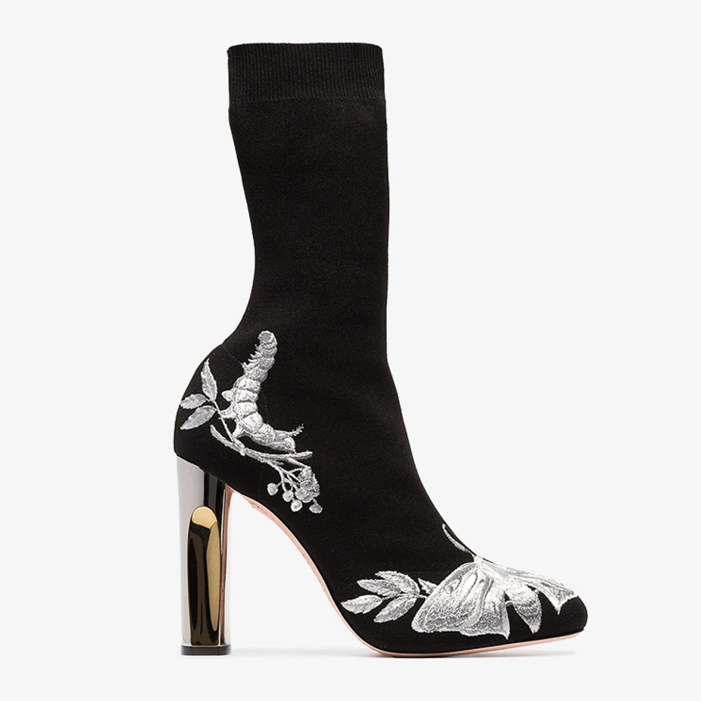 Alexander McQueen Floral Embroidered Sock Boots
