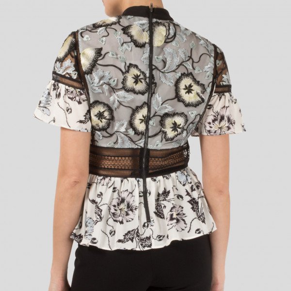 Self-Portrait Lucia Embroidered Top