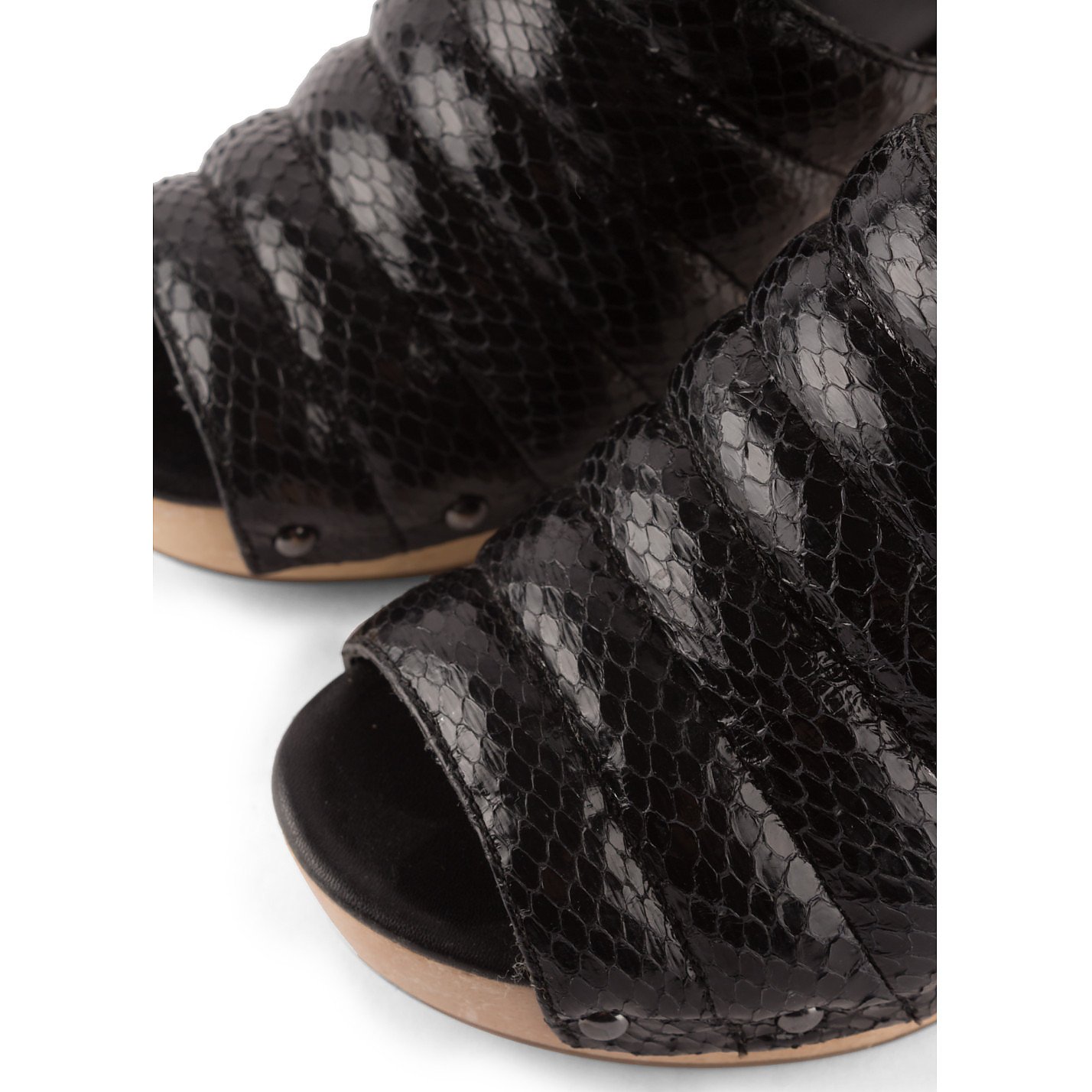 snakeskin clogs