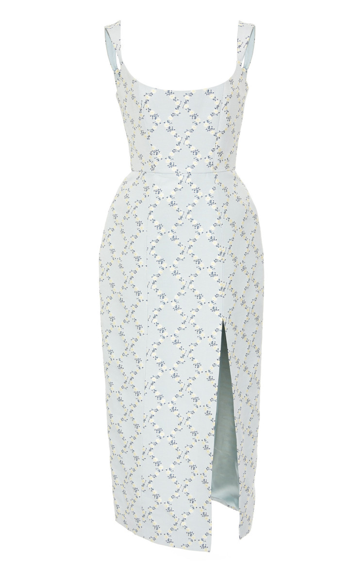 Markarian NY Edward Blue Floral Corset Dress