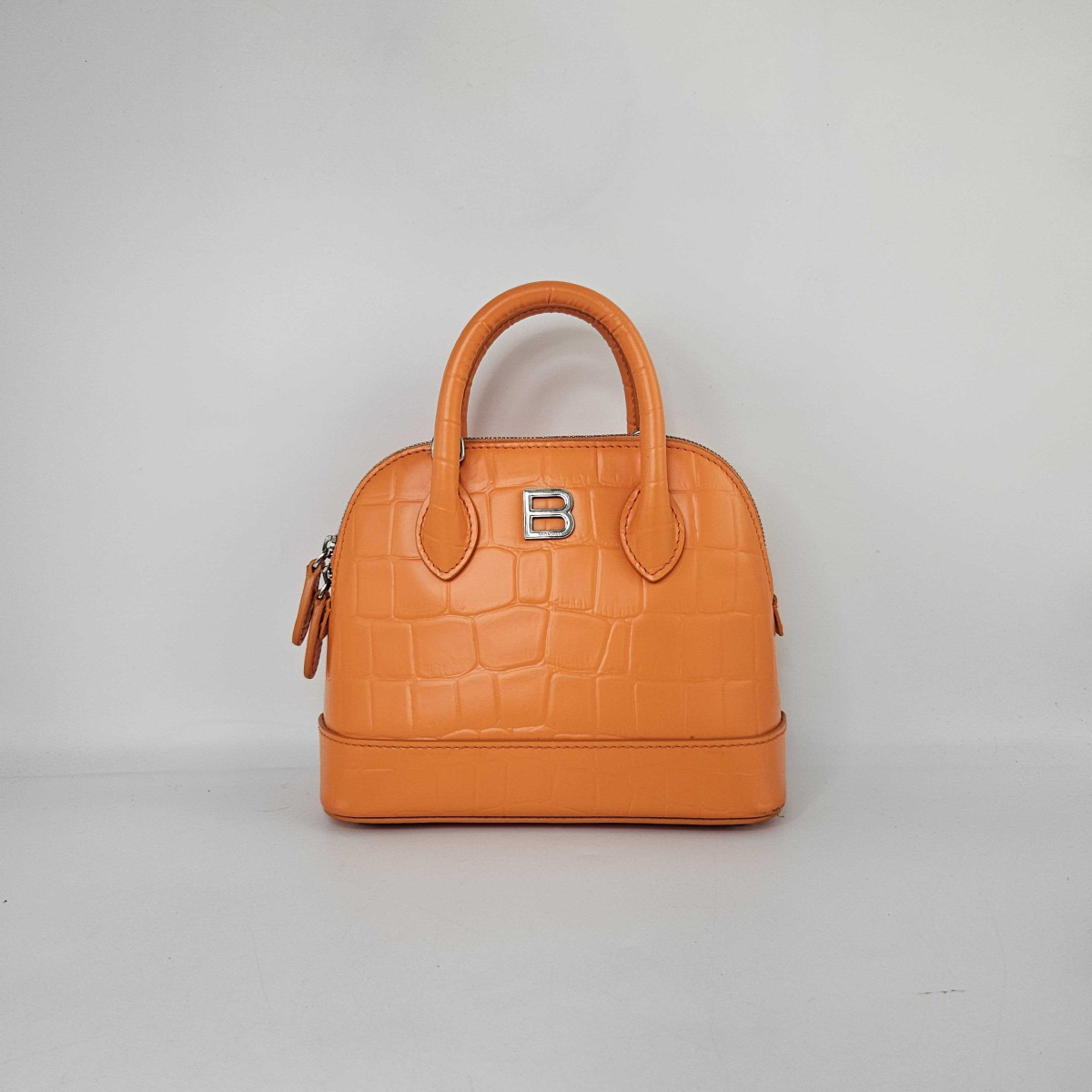 Balenciaga XXS Ville Embossed Leather Tote in Orange