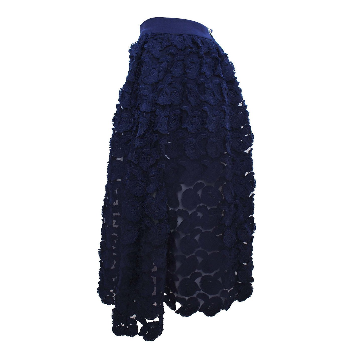 Maje Embroidered Midi Skirt