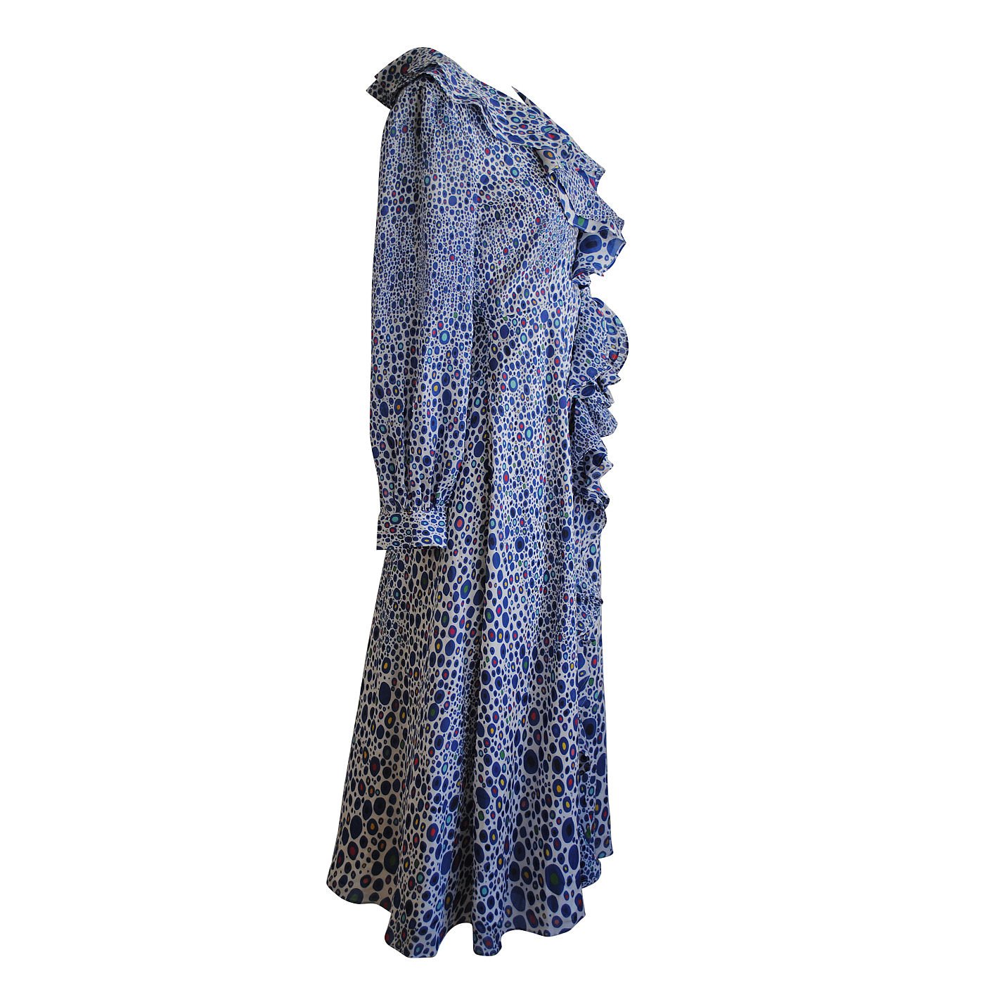 Dhela Printed Ruffle Long-Sleeve Dress