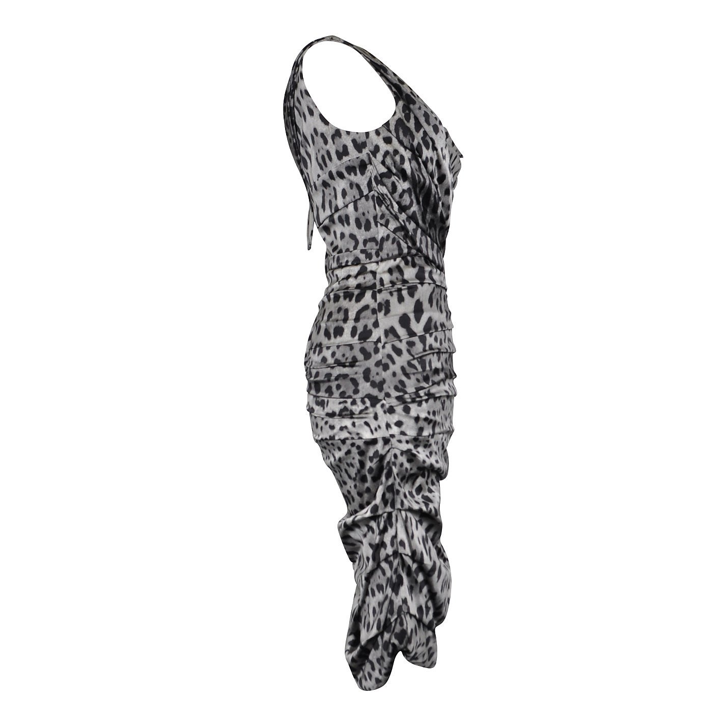 DOLCE & GABBANA Leopard Print Silk-Blend Dress