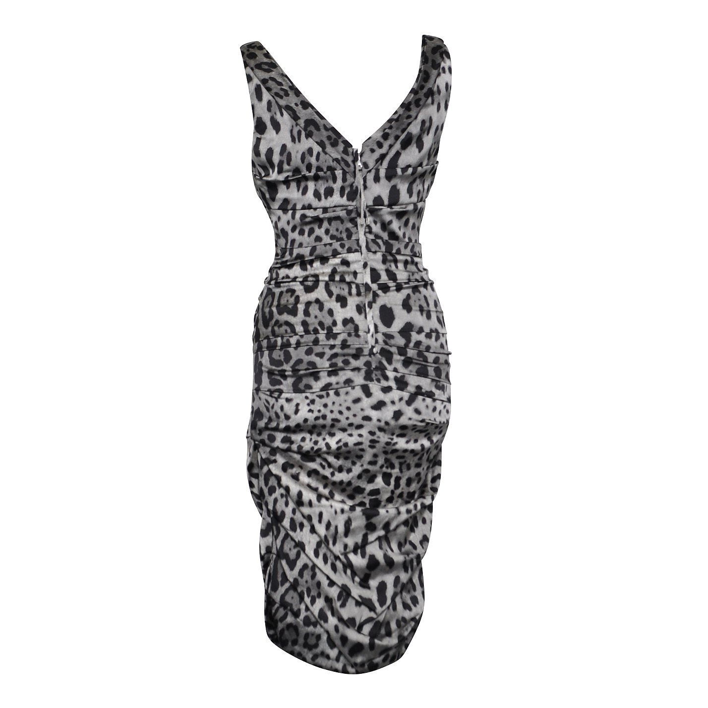 DOLCE & GABBANA Leopard Print Silk-Blend Dress