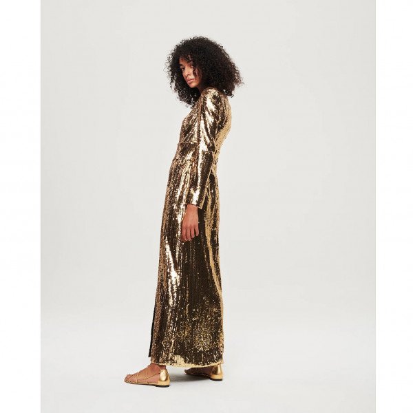 Borgo De Nor Gisele V-Neck Sequinned Maxi Dress