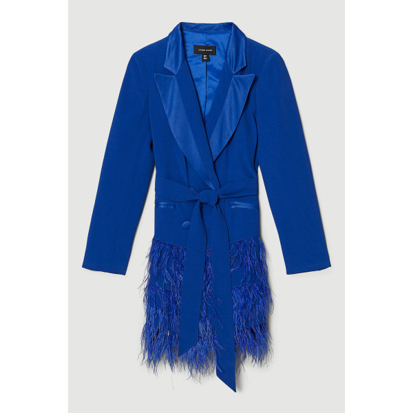 Cobalt blue fringe deals tailored blazer dress