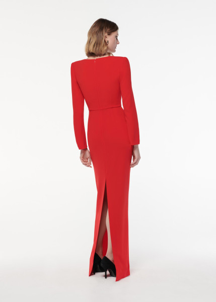 Roland Mouret Long sleeve cady maxi dress