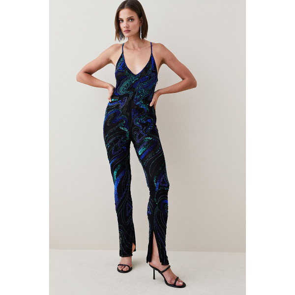 Karen Millen Hand Beaded And Embellished Jumpsuit