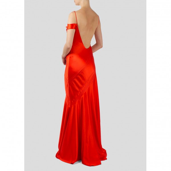 Amanda Wakeley Off Shoulder Silk Full length Gown