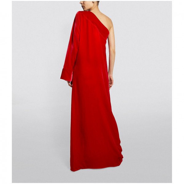 Bernadette One-Sleeved Velvet Gigi Gown