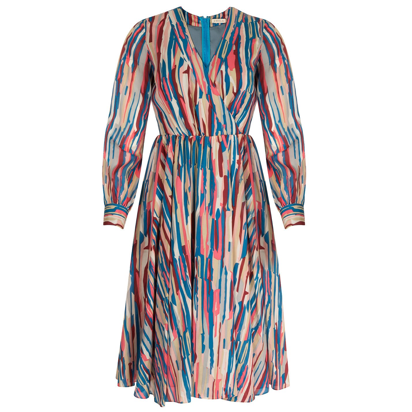 Dhela Multicolour Painterly-Print Dress