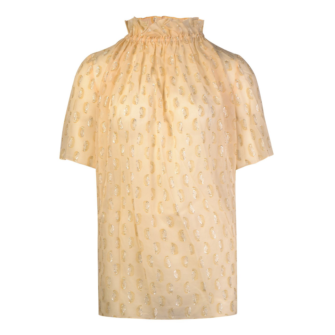 Lovechild 1979 Metallic Fil Coupé Short Sleeve Blouse