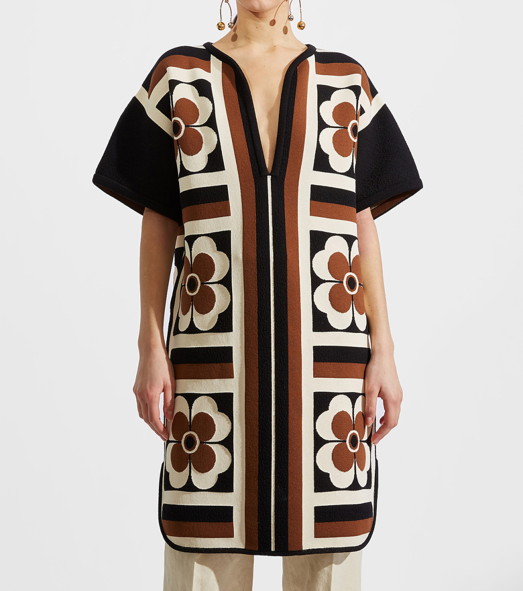 Colville Brown Geometric Tunic