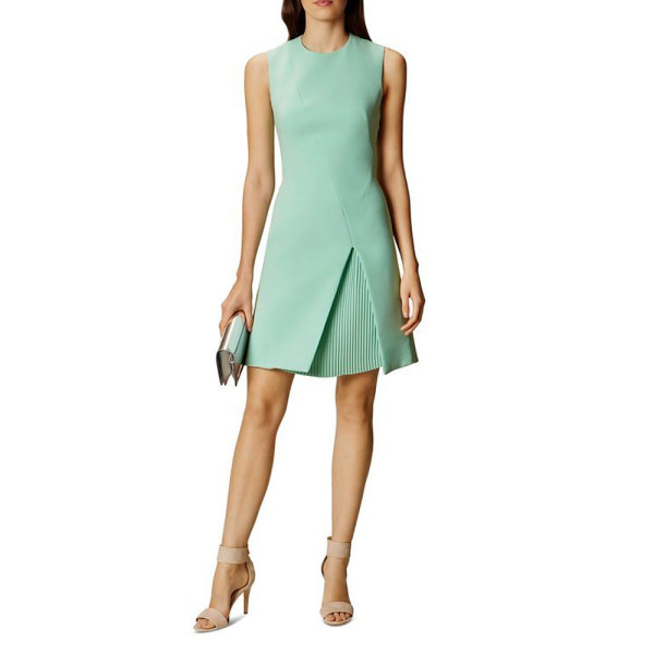 Karen Millen Sleeveless Pleat-Detail Mini Dress