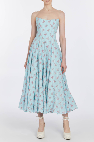 Markarian NY Rousseau Floral Cotton Midi Dress