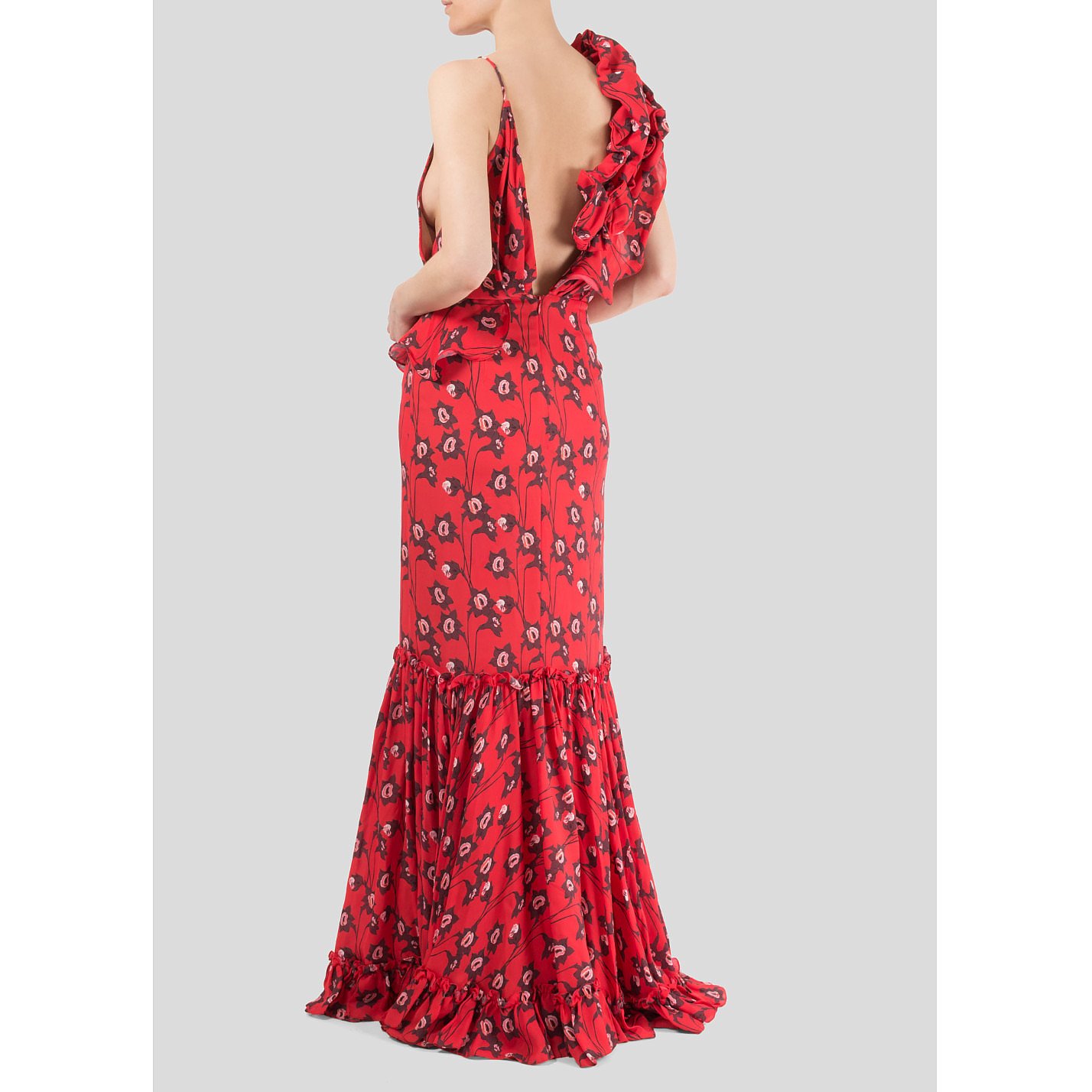 Rent Or Buy Johanna Ortiz Ruffled Printed Silk Gown From Mywardrobehqcom