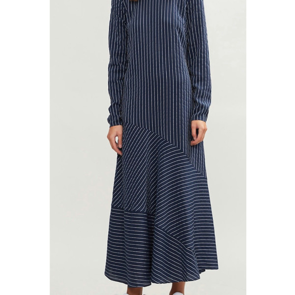 Ganni Navy Stripe Dress