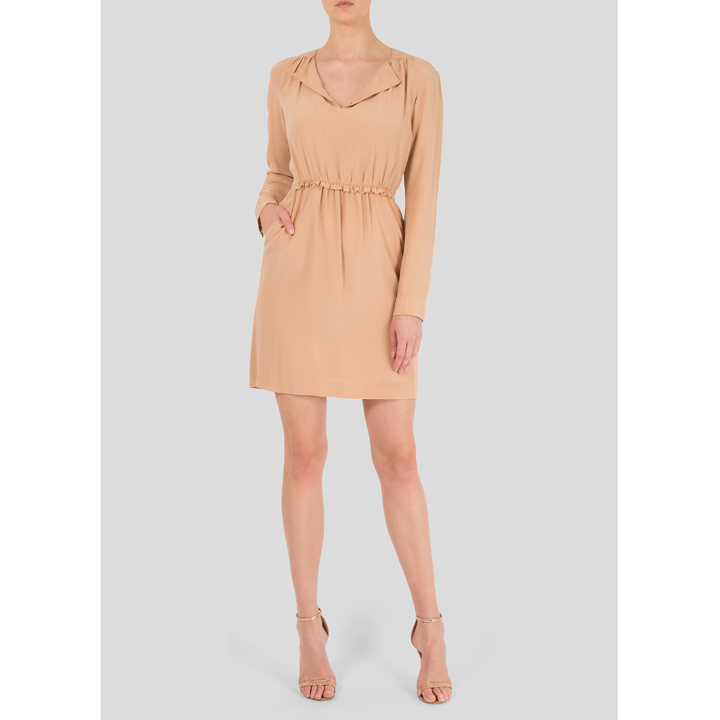 Chloé Long Sleeved Frill-Trimmed Silk Dress