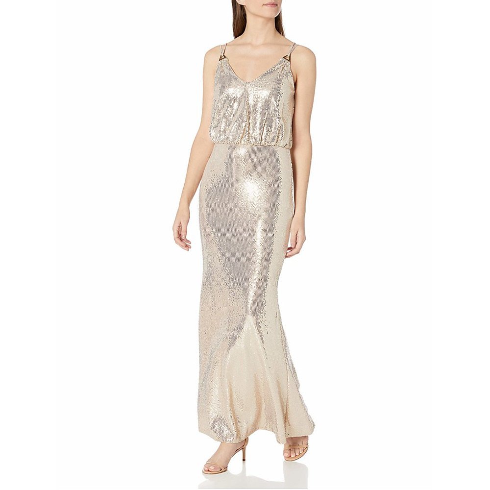 Calvin Klein Sleeveless Glitter Maxi Dress