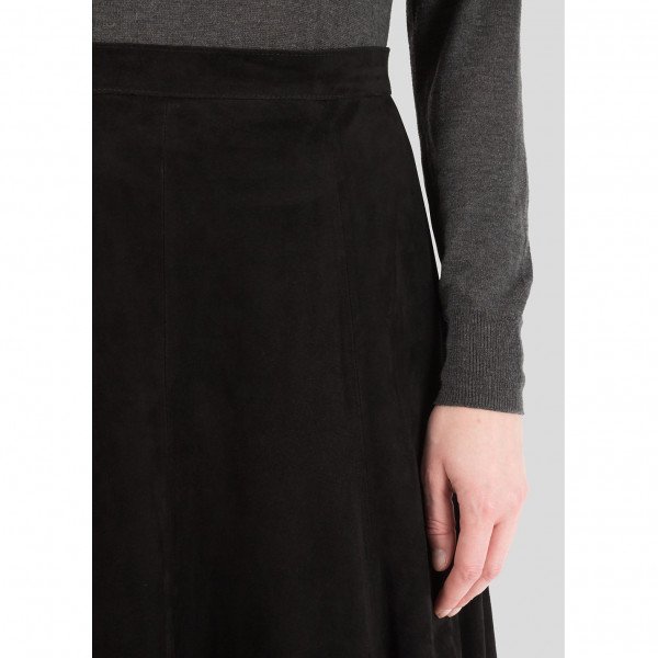 Anna Lascata Flared Suede Skirt