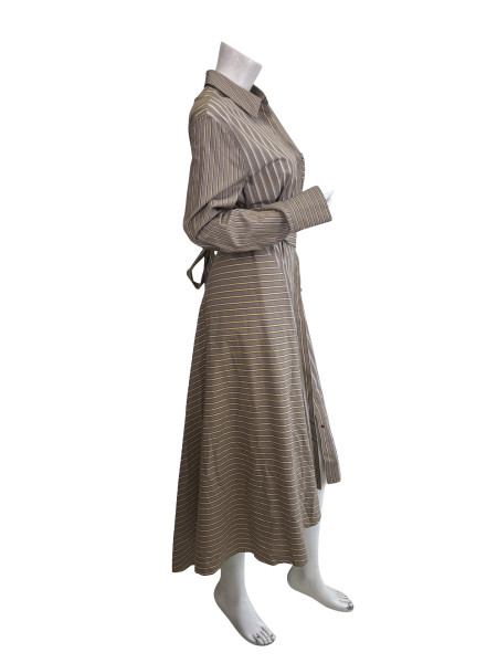 Brunello Cucinelli Striped Shirt Dress with Belt