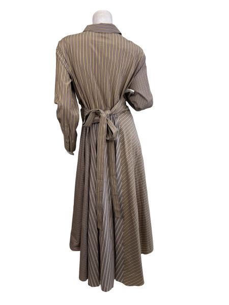 Brunello Cucinelli Striped Shirt Dress with Belt