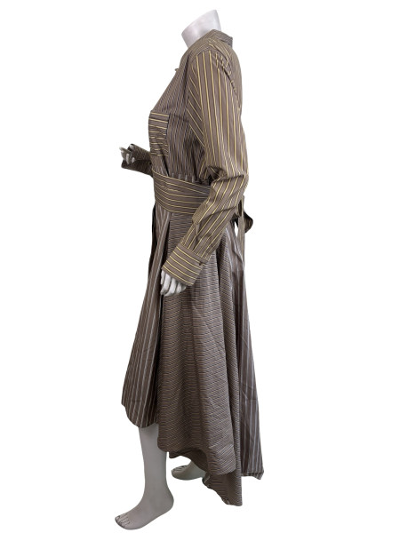 Brunello Cucinelli Striped Shirt Dress with Belt