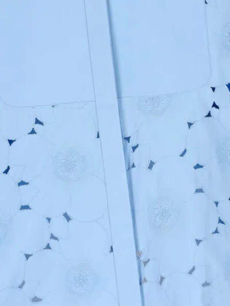 Valentino Valentino Floral Embroidered Long In Iris Lilac