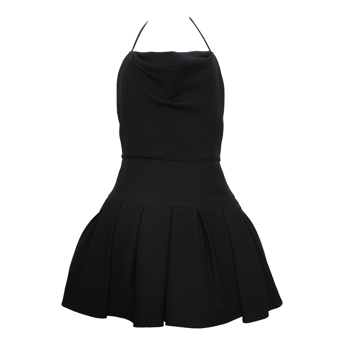 Valentino Black pleated mini dress