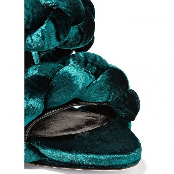 Marco De Vincenzo Braided Velvet Sandals