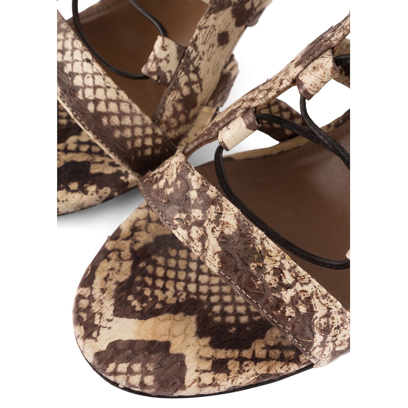 Aquazzura Caged Snakeskin Sandals