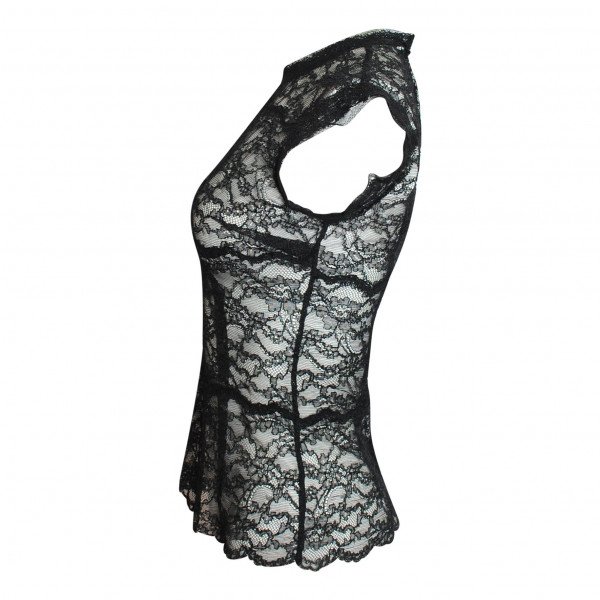 Emilio De La Morena Sheer Lace Top