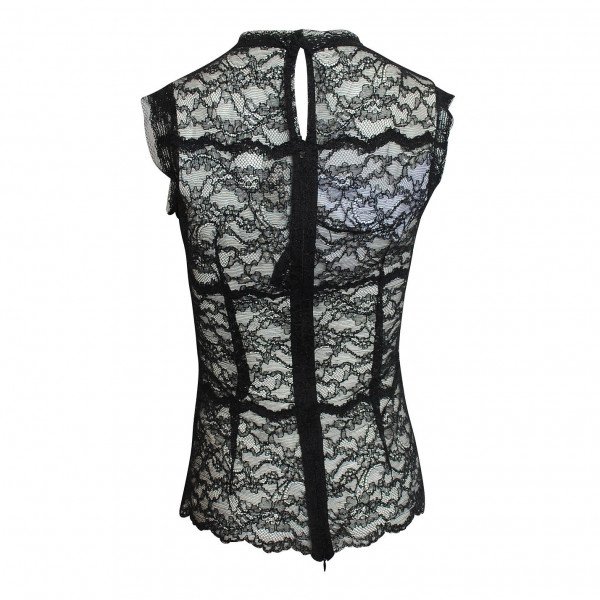 Emilio De La Morena Sheer Lace Top