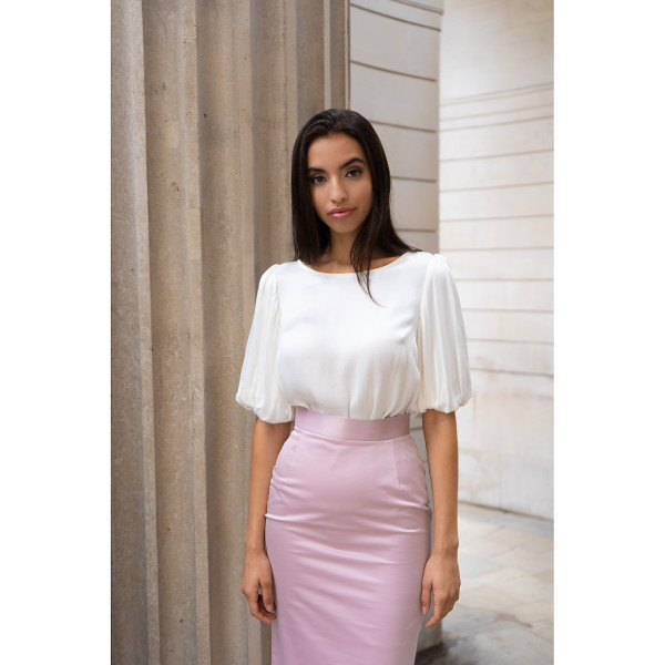 FEMPONIQ Puff Sleeve Cupro Blouse