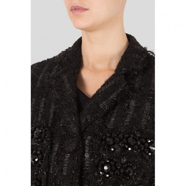 Simone Rocha Embellished Metallic Tweed Jacket