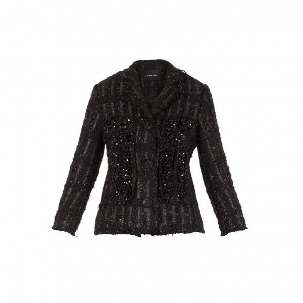 Simone Rocha Embellished Metallic Tweed Jacket