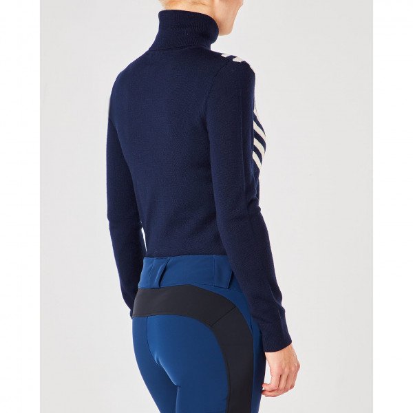 Perfect Moment Rainbow Stripes Turtle-Neck Sweater