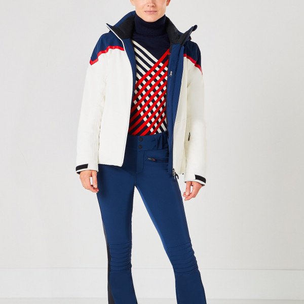 Perfect Moment Rainbow Stripes Turtle-Neck Sweater