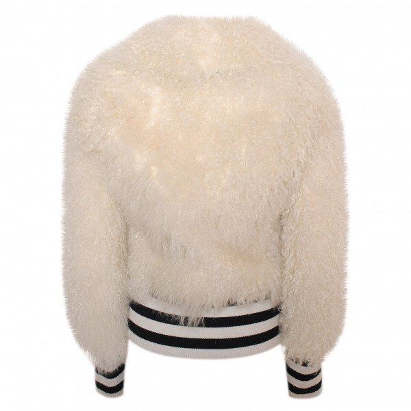 Joseph Striped Mongolian Fur Bomber Jacket